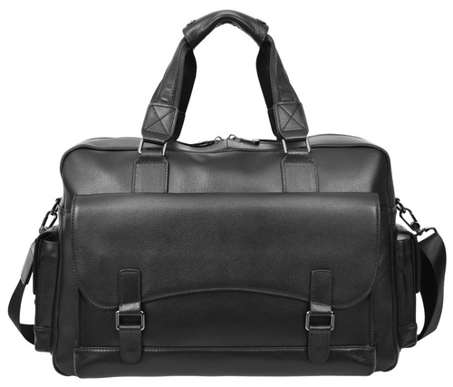 Echtes schwarzes leder holdall - leder,