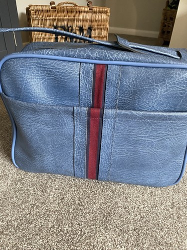 Blaue große retro kunstleder - retro,