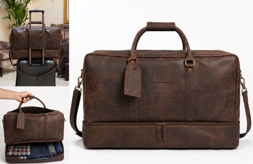 Dunkelbraune vintage echtleder - vintage,
