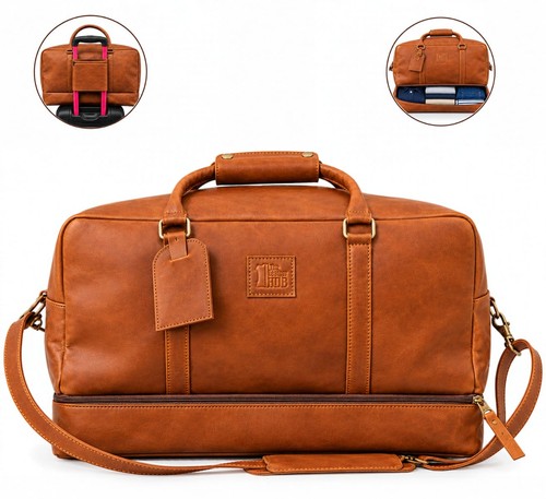 Hellbraune leder seesack - hellbraune,
